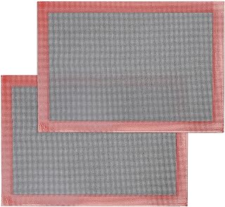 Silicone Baking Mat with Microperforated, 2 PCS Perforated Baking Mats/Oven Liners for 13" x 18" Half Sheet Pan, Reusable Air Mesh Silicone Mat for Cookie/Eclair/Bread/Pizza/Pastry