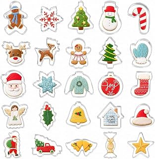 Christmas Cookie Cutters Set, 25 Stainless Steel Holiday Shapes | Durable stainless steel cutters for cookies, biscuits and fondant in popular Christmas shapes.