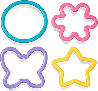 Wilton Comfort Grip Cookie Cutter Set, Assorted, 4-Piece | 4-Piece Comfort-Grip Cookie Cutter Set with Cushioned Handle for Easy Cutting Through Rolled Dough, Fondant & Clay