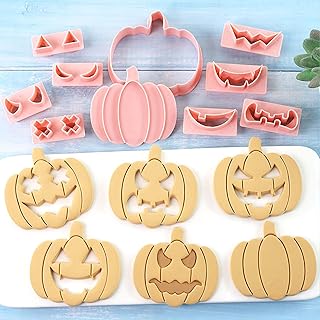 Mini Pumpkin Cookie Cutters, DIY 3d Halloween Raised Design Cookie Stamps | Cookie Cutter Set suitable for Frosting Decoration, Mini Gingerbread Pie Molds, Day of The Dead Decorations