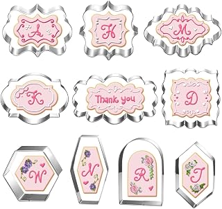 Large Plaque Cookie Cutter Set-10 Piece-4.0 Inch-Diswasher Safe-Frame Cookie Cutter Shape for Baking