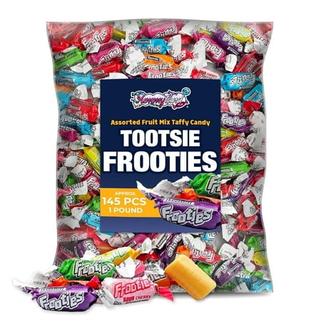 Tootsie Frooties 1 LB Bulk - 10 Assorted Flavors Taffy Chewy Candy Assorted Mix Flavors Individually Wrapped 145 Pieces