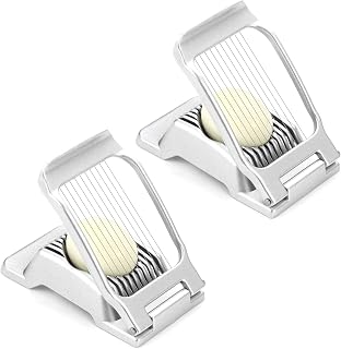 2 Packs Egg Slicer,Strawberry Slicers, Stainless Steel Wire Egg Slicer | Heavy Duty Aluminum Base Metal Egg Cutter for Hard Boiled Eggs Strawberry Soft Fruit & Food, Dishwasher Safe
