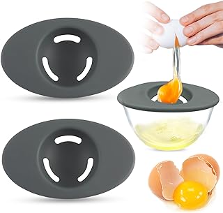 Set of 2 Silicone Egg Separators, 3-Slit Egg White Separator from Yolk