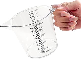16 oz (2 Cup) Liquid Measuring Cup, Food-Grade Plastic Measuring Cup with Laser-Etched Markings, Clear Single Measuring Cup