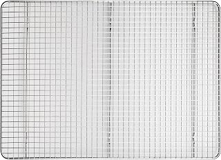 Winco 14" x 20" Silver/White 2/3 Size Wire Sheet Pan Grate | Elevates food to prevent sticking, Heavy-duty, Great for Entrees, Salads, Desserts and Appetizers