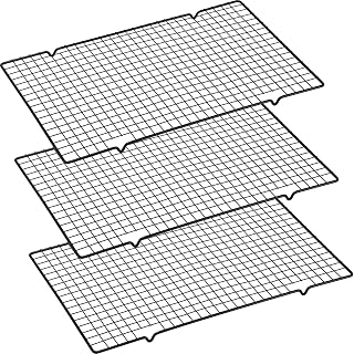 Harloon 3 Pieces Cooling Racks for Baking Wire Grid Set,16 x 9.8 Inch | Oven Safe Carbon Steel Nonstick, For Roasting Cooking Grilling, Heavy Duty Wire Construction, Grid Design for Airflow