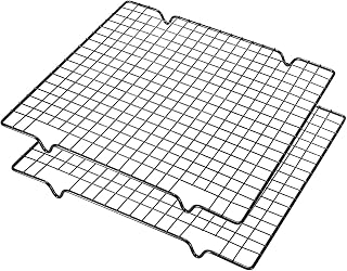 VNIMTI 2 Pack Cooling Rack for Baking Cooking, 11" x 10" Squares Wire Racks | Small, Squares Grids, Oven Safe Cookie Cooling Rack, Roasting, Grilling, Drying