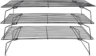 Cooling Rack, 3-Tier Stainless Steel Stackable Baking Cooking Cooling Racks for Cooling Roasting Grilling, Collapsible & Heavy Duty, Oven & Dishwasher Safe