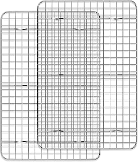 Cooling Rack for Baking 2-Pack, 15 x 10 Inches Baking Rack, Stainless Steel Wire Cookie Rack Fits Jelly Roll Sheet Pan, Oven Safe for Cooking, Roasting, Grilling