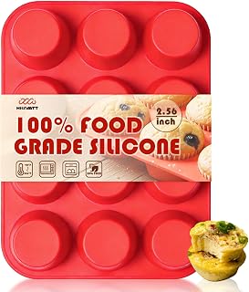 HKNMTT Silicone Muffin Pans for Baking 12Cups BPA-Free Egg Bites Mold | Regular Size, Non-Stick, Food-Grade, Oven Safe, Cupcake Pan Muffin Tin