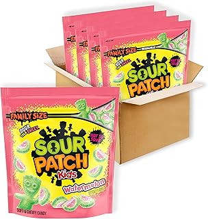 Sour Patch Kids Watermelon Soft & Chewy Candy, Family Size, 4 - 1.8 lb Bags