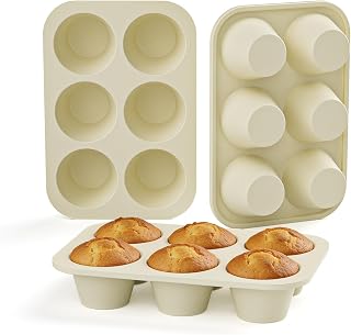 Jumbo Silicone Muffin Pans with Metal Frame- 6 Cup,Perfect for Big Cupcake