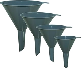 Plastic Funnels for Kitchen Use Set of 4 | Food Grade Kitchen Funnel for Filling Bottles, Canning, Mason Jar, Different Sizes, Large Middle Small and Mini (Gray)