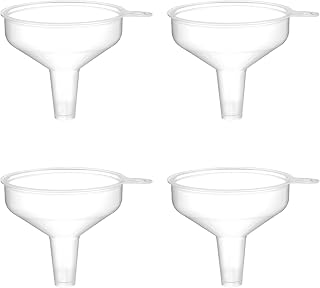Small Funnel for Water Bottles, Protein Powder, Pack of 4 | Food Grade PP, Tiny Funnel, Protein Powder, Water Bottles, Supplements, Kitchen Oil & Spice, Easy Filling, Portable