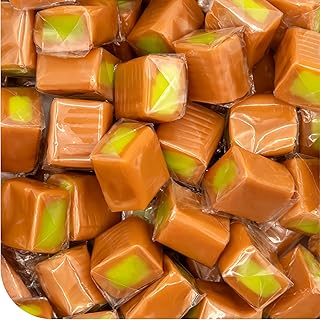 Caramel Candy, Apple Filling, Caramels Individually Wrapped - 2 Lb Pack | Caramel Cubes, Filled Chewy Candy