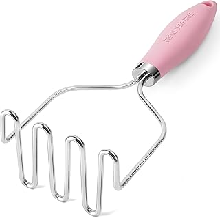 Rainspire Potato Masher Stainless Steel, Mashed Potato Masher Kitchen Tool, Durable Mash Potatoes Masher, Soft Non-slip Handle, Kitchen Utensils, Kitchen Gadgets, Pink