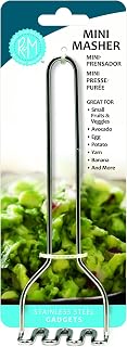 R&M Mini Potato Masher 6" - Stainless Steel Masher for Potatoes, Avocados, Eggs, Yams, Carrots & Vegetables