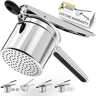 SPEENSUN Potato Ricer,15oz Stainless Steel Ricer for Mashed Potatoes | Heavy Duty Fixed Disc with Silicone Handle, Creates Fluffy Mash, Ideal for Gnocchi, Baby Food & Spaetzle
