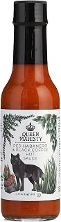 Queen Majesty Red Habanero & Black Coffee Hot Sauce, 5 oz - All Natural Habanero Condiment - Fair Trade, Vegan, Gluten Free, non GMO, Sugar Free, Featured on Hot Ones
