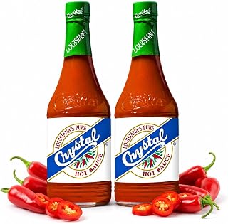 Crystal Original Hot Sauce with Recipe Card, 12 oz - Pack of 2 | Two 12 oz bottles of Crystal Original Hot Sauce bundled with a recipe card.