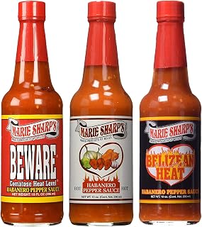 Marie Sharp's HOT HABANERO BEWARE COMATOSE and BELIZEAN HEAT Pepper Sauce 10oz