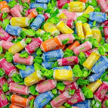 TOOTSIE ROLL FRUIT CHEWS Candy SOUR 2 lb a" Bulk Bag, Fruity Flavored, Assorted Flavors, Gluten & Peanut Free, Individually Wrapped (134 Pieces)