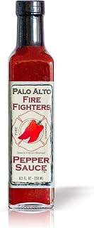 Palo Alto Firefighters Pepper Sauce (8.5oz) - Salt Free Pepper Plant Hot Sauce, No Sodium Hot Pepper Sauce, No Salt Sauces