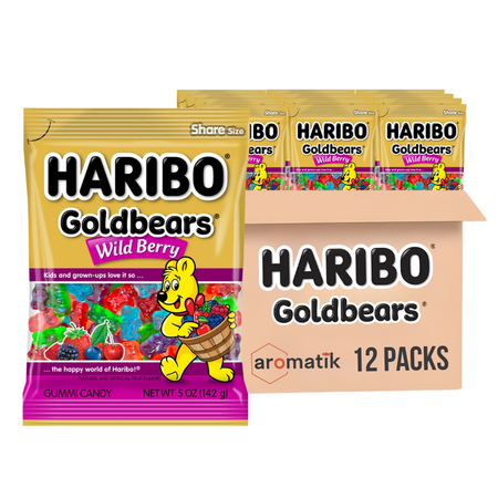 HARIBO Goldbears Wild Berry Gummi Candies, 5 Oz, Pack of 12