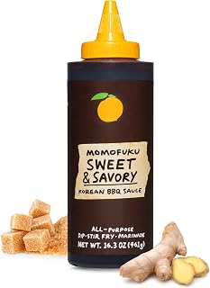 Momofuku Sweet & Savory Korean BBQ Sauce with Soy Sauce, Fresh Ginger, & Pear for Stir Fry, Barbecue, and Marinade; Galbi Style with Smoky, Savory-Sweet Flavor