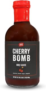 PS Seasoning Cherry Bomb BBQ Sauce, Sweet Smoky Cherry Barbecue Glaze | Sweet and smoky cherry BBQ sauce for ribs, chicken, and pulled pork. Wisconsin-crafted with bold cherry flavor.