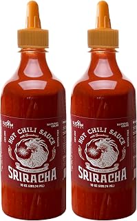 Fusion Select 20 Oz Sriracha Hot Sauce - Gourmet Spicy & Sweet Chili Sauce Seasoning for Cooking, Pizza, Stir Fry, Chicken, Meat, Taco - Made from Sun Dried Chilies, Natural Color