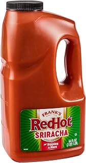 Frank's RedHot Sriracha Chili Sauce, 0.5 gal - One 0.5 Gallon Jug of Sriracha Chili Hot Sauce, Perfect on Wings, Pizza, Ribs, Burgers and More