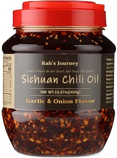 Chili Oil - Garlic and Onion Flavor 15.87oz (450g) | Vegan Chili Oil with Fresh Crispy Garlic, Shallots & Hot Chili Peppers, Good on Noodles, Meats, Veggies & Everything