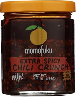 Momofuku Extra Spicy Chili Crunch by David Chang, (5.5 Ounces), Oil with Crunchy Garlic and Shallots, Crisp for Cooking as Sauce or Topping, 1 Pack