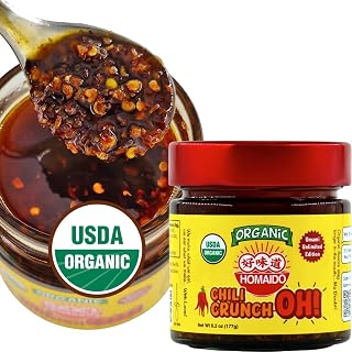 Organic Chili Crunch-Oh! - Spicy Rich Umami Crisp Oil without MSG and Chemicals - Crafted in USA