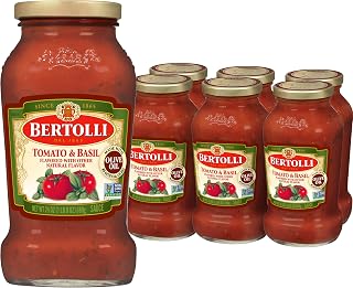 Bertolli Tomato Basil Pasta sauce, 24 oz (Pack of 6) | Tuscan-inspired tomato sauce with bright basil and savory tomaotes. Spaghetti sauce with a balanced basil taste.