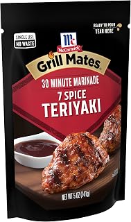 McCormick Grill Mates 7 Spice Teriyaki Single Use Marinade, 5 oz, Pack of 6