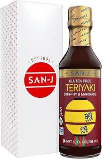 San-J - Gluten Free Teriyaki Sauce - Well-balanced Sauce for Cooking - Non-GMO - 10 oz. Bottle