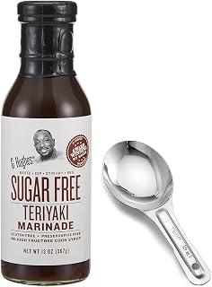 hughe G Hughes Sugar Free Original Teriyaki Marinade Sauce - Gluten Free -13 ounce - with Metal Spoon, 13 Ounce (Pack of 1)