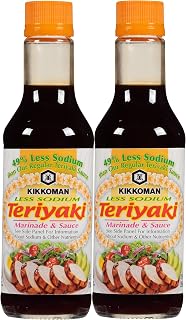 Kikkoman Less Sodium Teriyaki Sauce, 10 Ounce (Pack of 2, Total of 20 Fl Oz) (2-Pack)