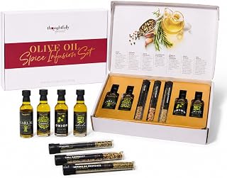 Olive Oil Spice Infusion Gift Set, Cold Pressed Spanish Collection, Set of 7