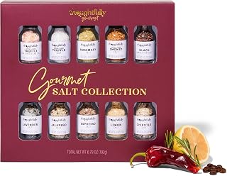 Gourmet Salt Gift Set, Flavor Variety Collection, Set of 10 | Flavored Sea Salts, Cooking, Finishing Salt, Truffle Salt, Home Chef, Foodie Gift, Housewarming Gift