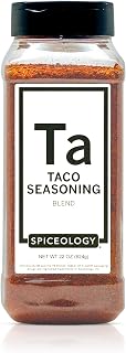 Spiceology Taco Seasoning, 22 oz | Mexican Spice Blend For Use On: Tacos, Fajitas, Enchiladas, Tortilla Soup, For Beef, Chicken, Pork, For Fish or Shrimp