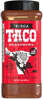 Riega Taco Seasoning, Organic Mexican Spice Blend for Tex Mex Beef, Chicken, Veggies, and More, 14 oz