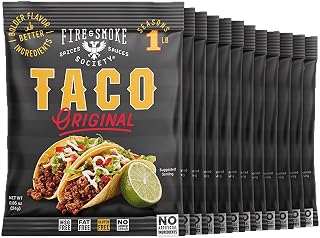 Fire & Smoke Society Taco Seasoning Mix | .85 oz (12-Pack) | Taco Packets