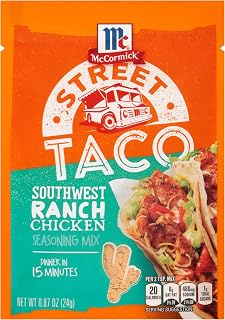 McCormick Street Taco Southwest Ranch Chicken Seasoning Mix, 0.87 oz (Pack of 12)