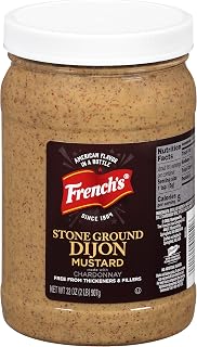 French's Stone Ground Dijon Mustard, 32 oz - One 32 Ounce Container Dijon Mustard Made with Real Chardonnay, Perfect for Deli Sandwiches, Vinaigrettes, Sauces and More
