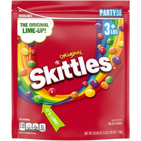 3lb SKITTLES Original Chewy Candy, Party Size, 50 oz Bag