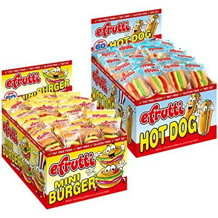 E Frutti Gummy Mini Burger and Hot Dog Variety Pack of 120